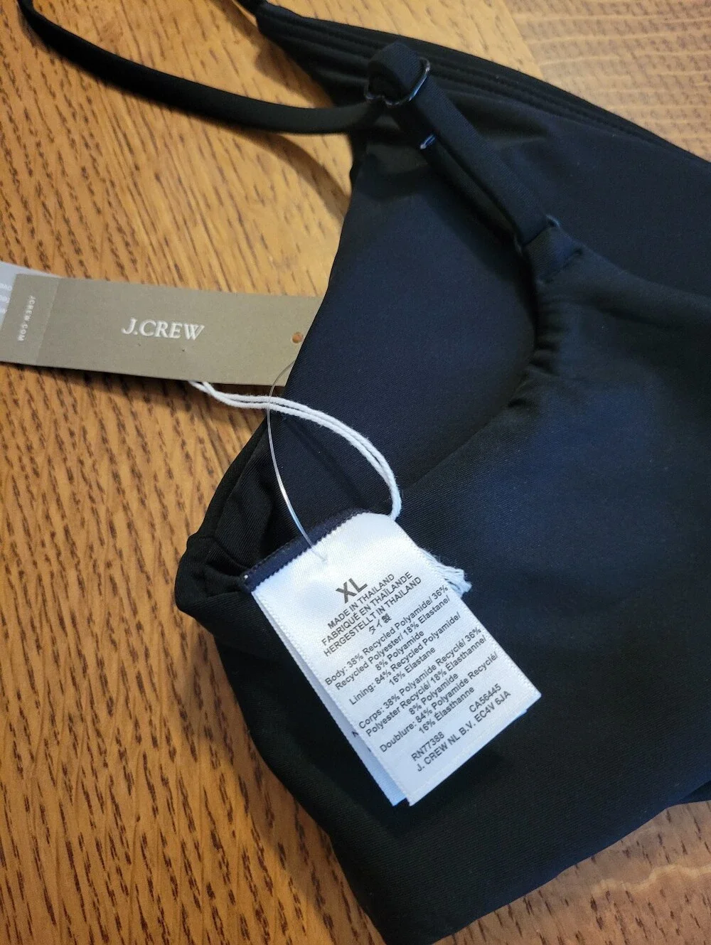 J.Crew Lana Bikini Top in Classic Sculpt - black